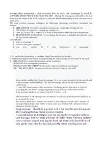 Acconciatori : Tecniche di massaggio in inglese
