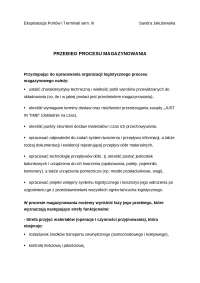 Procesy magazynowe - test jednokrotnego wyboru