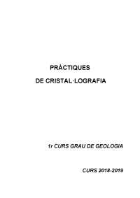 PRÀCTIQUES DE CRISTAL·LOGRAFIA