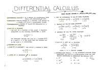 DIFFERENTIAL CALCULUS