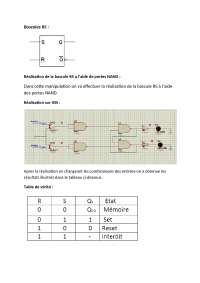 Travaux pratique de bascule RST - Docsity