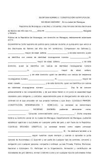 Acta Constitutiva de Empresa