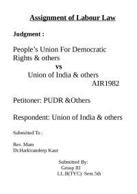 Judgement of labour law