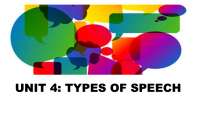 Unit 4 : Types of Speech