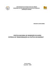 Política Nacional de Promoção da Saúde no Brasil: Conceito, Estado e Direito à Saúde