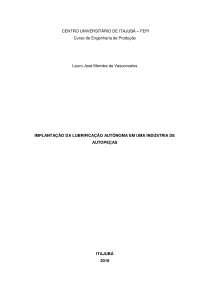 IMPLANTAÇÃO DA LUBRIFICAÇÃO AUTÔNOMA EM UMA INDÚSTRIA DE AUTOPEÇAS