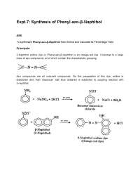 Organic Chemistry II Practical / Manual /Synthesis of Phenyl-azo-β-Naphthol