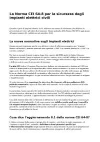 La Norma CEI 64-8 per la sicurezza degli impianti elettrici civili ...