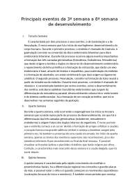 Desenvolvimento Embriológico: Semanas 3 a 8