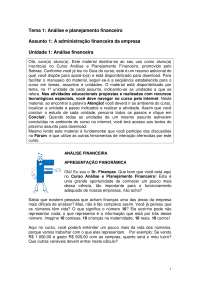 Análise e Planejamento Financeiro na Empresa