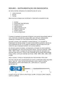 RESUMO - INSTRUMENTAIS ENDÔNTICOS E PQC DENTES ANTERIORES