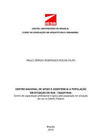 TCC ARQUITETURA POPULAÇÃO EM SITUAÇÃO DE RUA