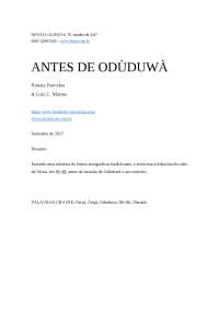 Antes de Oduduwá a terra Yorubá
