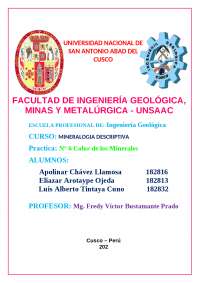 practica Nº 6 color de los minerales