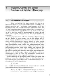 Register, genres and styles. Chapter 1 - Docsity