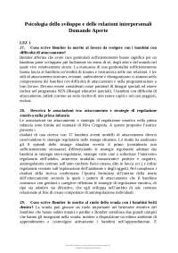 Domande Aperte di Psicologia dello sviluppo e delle relazioni interpersonali ecampus