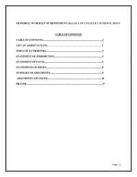 Moot Memorial on behalf of Petitioner
