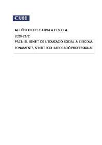 PAC 1 acció socioeducativa a l'escola