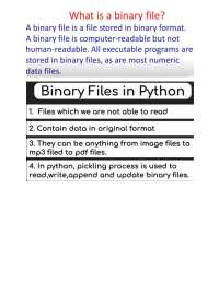 Binary file notes for class 12 - Docsity