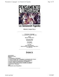 pensamento e linguagem vygotsky referência