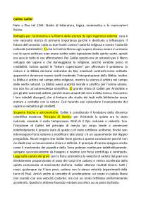 Galileo Galilei Breve Riassunto Docsity