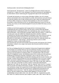 Textinterpretation: Die Küchenuhr (Wolfgang Borchert)
