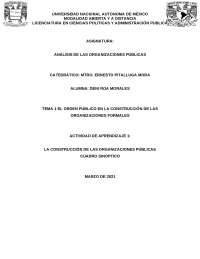 la construccion de las organizaciones publicas