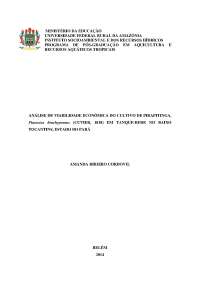Economia da Piscicultura em Tanques-Rede em Comunidades Ribeirinhas do Baixo Tocantins