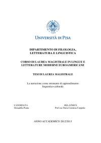 una tesi di laurea si tratta precisamente della narrazione