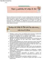 CÓDIGO DE ÉTICA sobre enfermería.