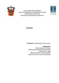 Glosario de Evaluación Sensorial de Alimentos de Nutrición en U. de Guadalajara