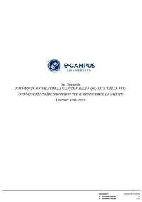 Paniere svolto di Psicologia Sociale della Salute | eCampus