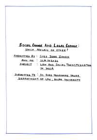 Law, Social Change, and Critical Analysis