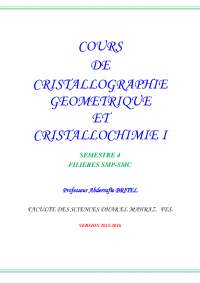 cristallographie COURS-CRISTALLOGRAPHIE-CRISTALLOCHIMIE-S4-SMP-SMC- Pr Abderrafi BRITEL