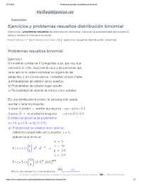 problemas resueltos de distribucion binomial