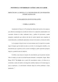 Ensayo sobre la ciencia y la tecnologia en los negocios