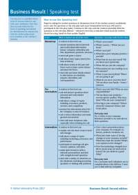 Placement test with key and grades of Business Result