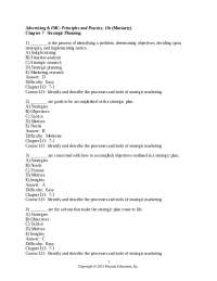 Strategic Planning in Advertising and Integrated Marketing Communications