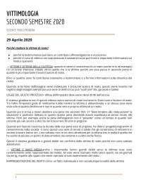 Corso opzionale di Vittimologia
