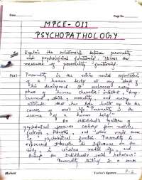 Psychopathology assignment 1