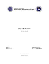Organski pigmenti_vrste | Seminarski radovi' predlog Organska analiza ...