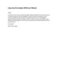 USO DEL FORMATO APA EN WORD - Docsity