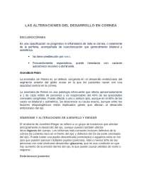 Alteraciones en Desarrollo de la Cornea: Esclerocórnea, Anomalía de Peters, Síndrome Axenf