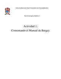 COMENTANDO EL MANUAL DE BERGEY