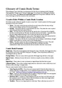 Glossario dei termini dei Comics - Glossary of Comics Terms - Docsity