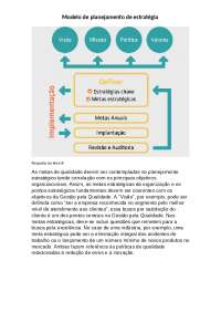 Modelo de Planejamento Estratégico de Gestão pela Qualidade