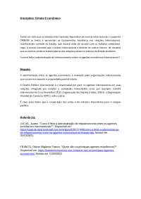 Direito Econômico - Agentes econômicos internacionais