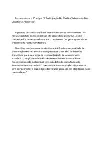Participação do médico veterinário nas questões ambientais