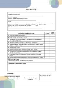 Ficha de avaliação de estagio