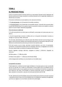 Tema 1 derecho procesal penal | Apuntes de Derecho Procesal Penal | Docsity